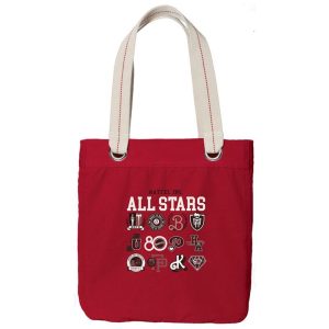 Mattel 80th Toymakers Logos Red Tote Bag