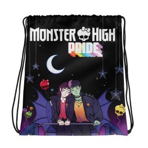Monster High Pride Kieran & Spelldon Black Drawstring Bag