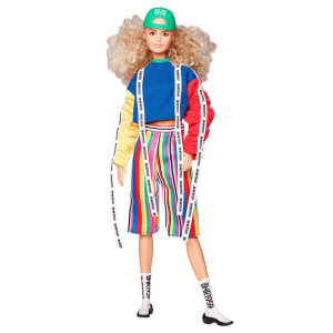 Barbie BMR1959 Doll - Color Block Sweatshirt with Logo Tape & Striped Shorts